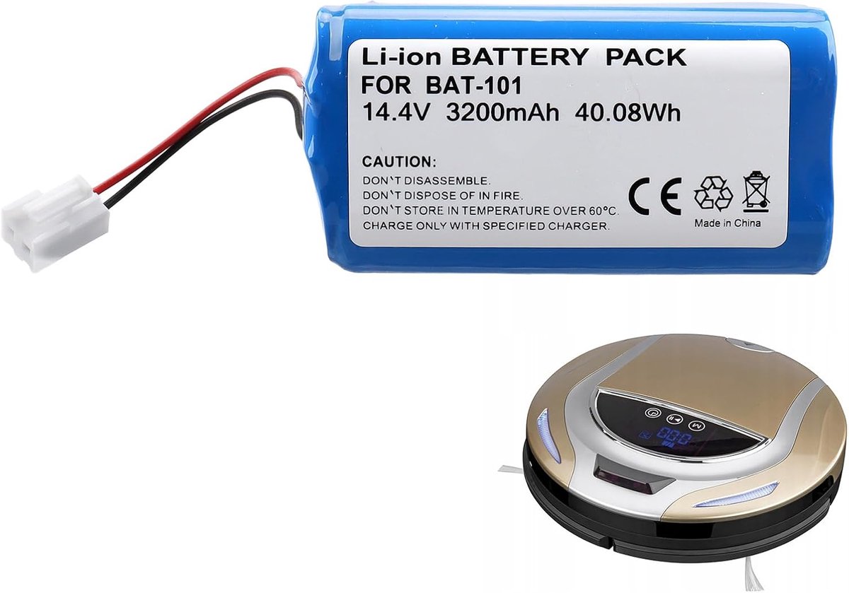 Vervangende Accu 14.4 V 2600 mAh - Lithium-ion - Voor Smart Plus Stofzuiger - Langere looptijd - ShopVlot