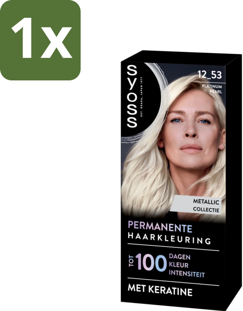 SYOSS - Coloration 12-53 Platinum Pearl - Haarverf - Grijsdekking - Vermindert Haarbreuk - 1 stuk
