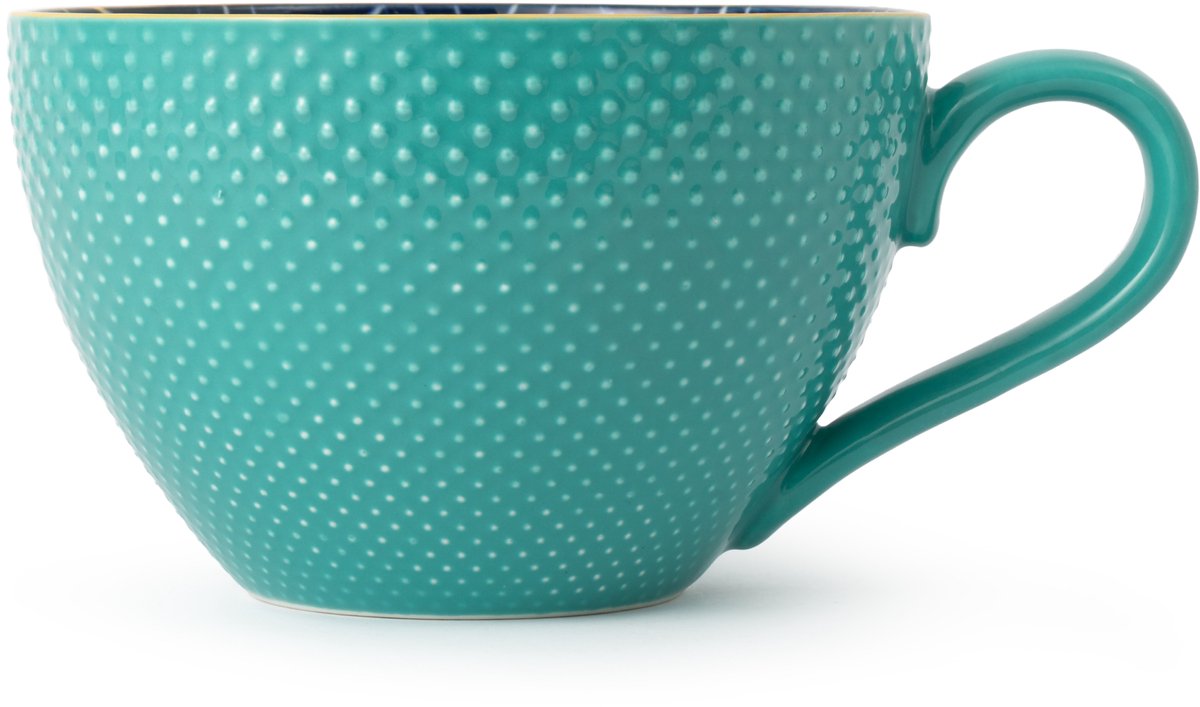 Mikasa - Mok - Indigo Chevron - Keramiek - Voor Thee en Koffie - 330ml