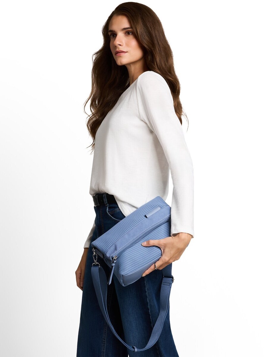 Tom Tailor - TTVESNA M schoudertas met omslag - Maat ONESIZE - mid blue