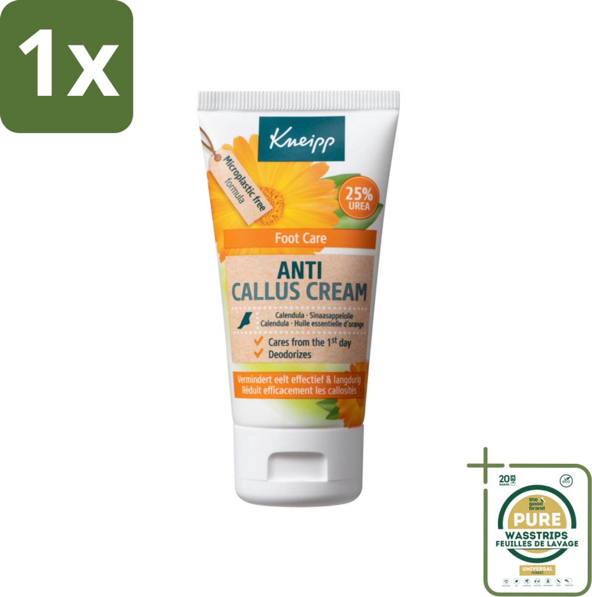 1 x Kneipp - Eeltcrème - Calendula - 25 % ureum - Voor zachte & soepele voeten - 50 ml- Eeltcrème - Voetcrème - Ureum - Eeltvermindering - Zachte Voeten