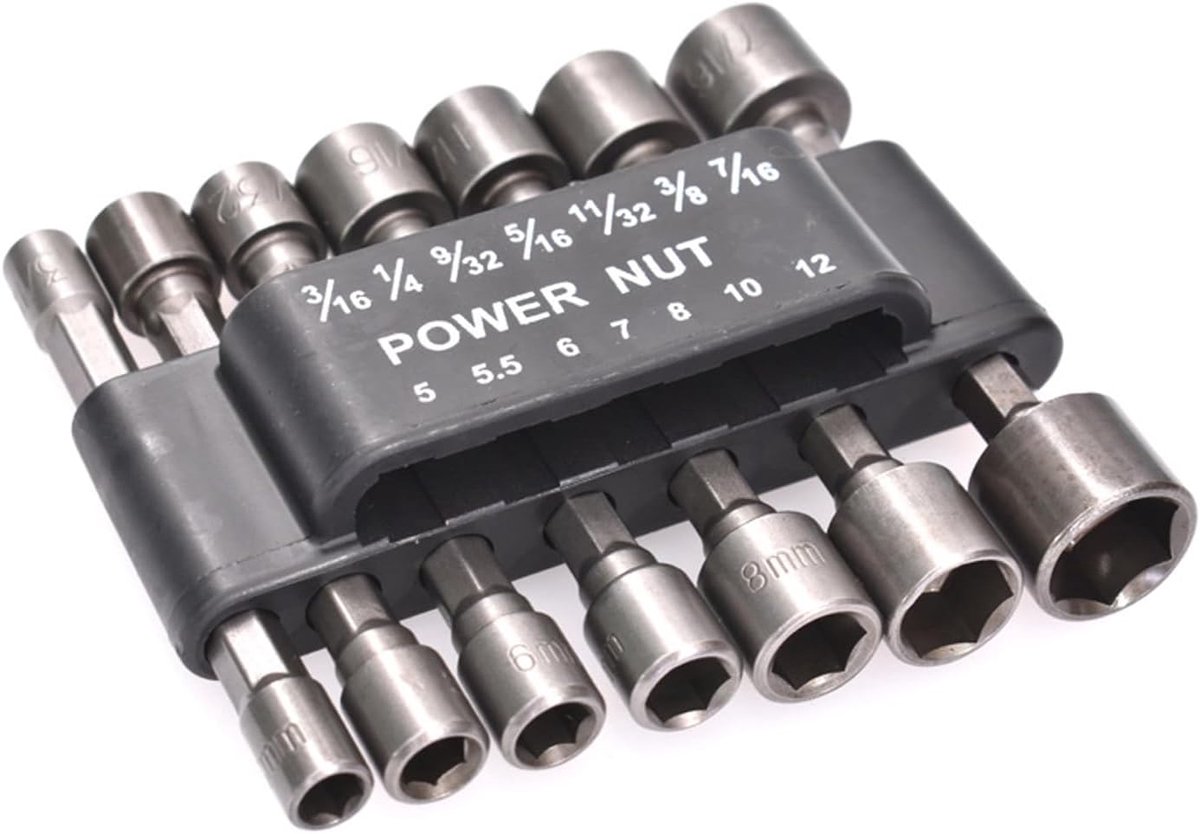 14 Piece Socket Wrench Set, 1/4'' Hex Wrench Setter, Powerful Combination of Socket Quick Change Drill Bits for - ShopVlot