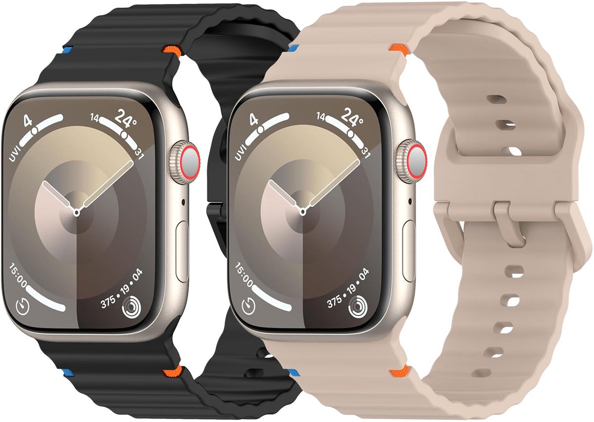 2 Stuks Sportarmband voor Apple Watch Ultra en Series 1-10