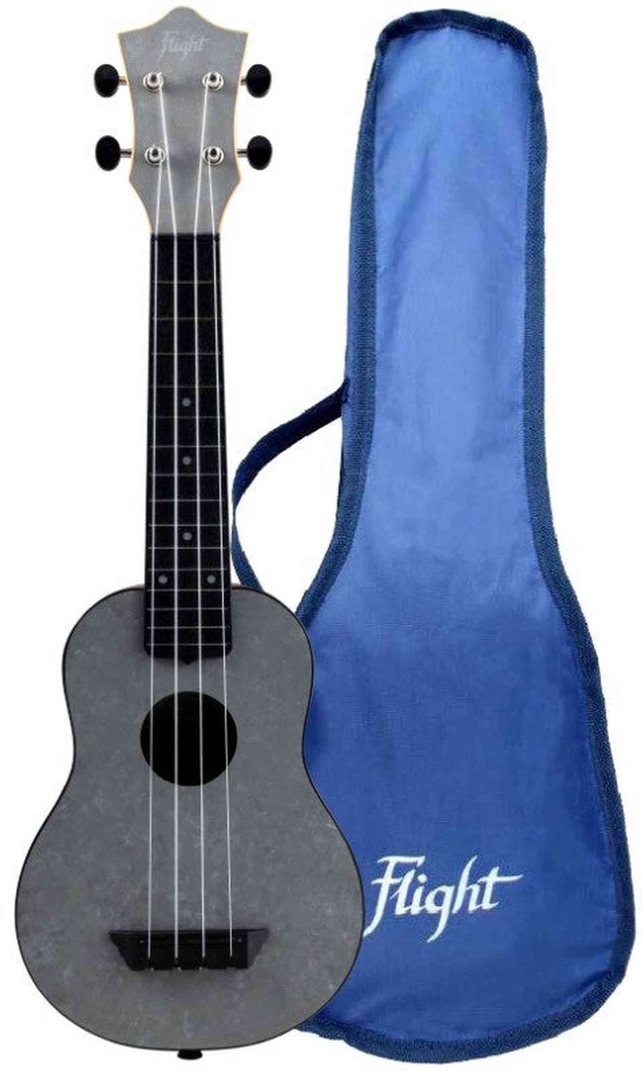 Flight TUS-65 SILVER Soprano Ukulele met Linden Top, ABS Body en Silver Afwerking
