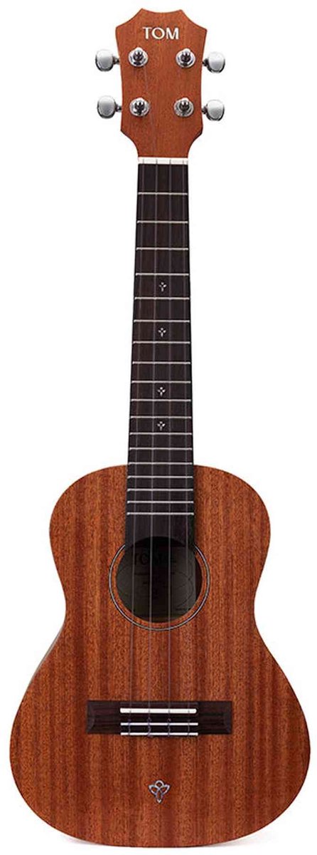 TOM S1 Concert Ukelele met Sapelli Body en D'Addario Snaren Inclusief Luxe Hoes