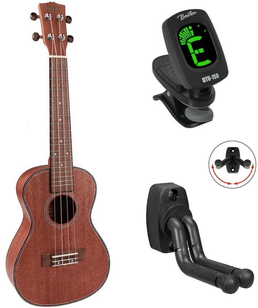 Korala UKC-210 bundel Naturel Performer Series Concert ukulele