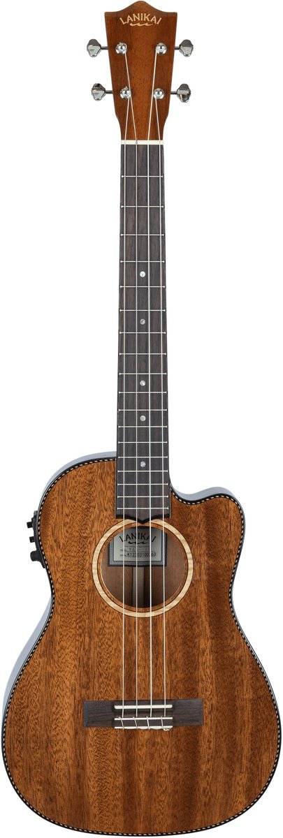 LANIKAI LKUMAS-CEB Baritonukulele,All Solid Mahogany Serie,Cutaway, voorversterke