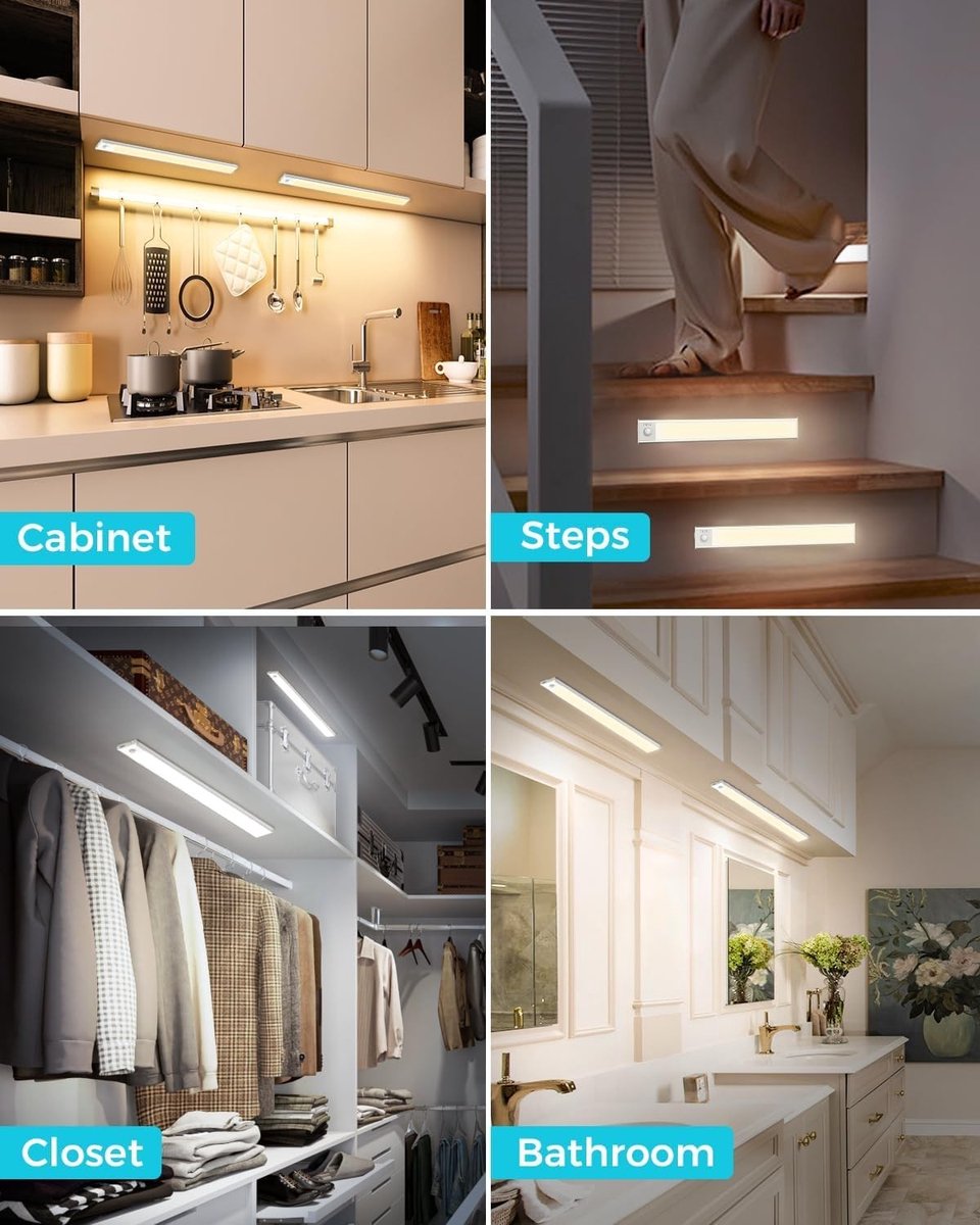 Sensor lampjes met bewegingsmelder - Wit - 30 cm - Dimbare USB Oplaadbare LED Onderbouwlamp - Voor Kast en Slaapkamer