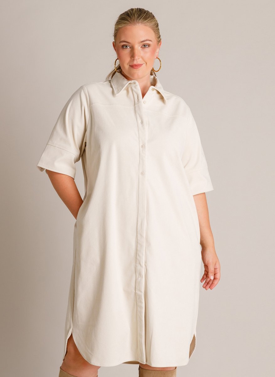 YEST CURVE Tifany Dresses - Beige Cream - maat 4(54/56)