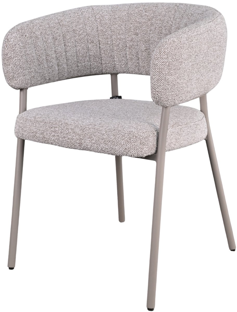 DÉJA Living Eetkamerstoel Malilla - Taupe Stof - Set van 2