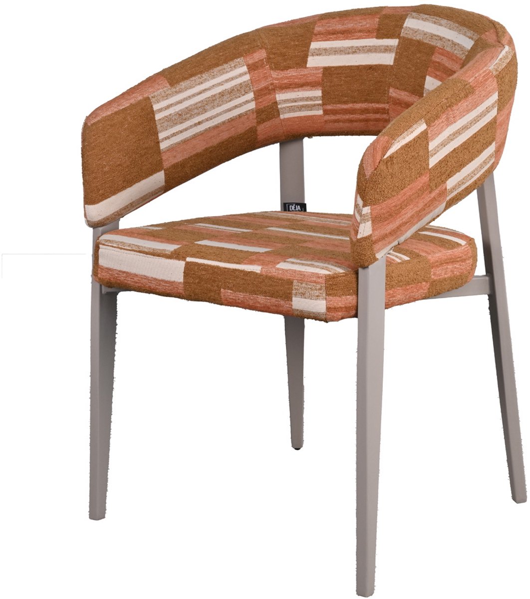 DÉJA Living Eetkamerstoel Malmö - Terracotta/Greige Stof - Set van 2
