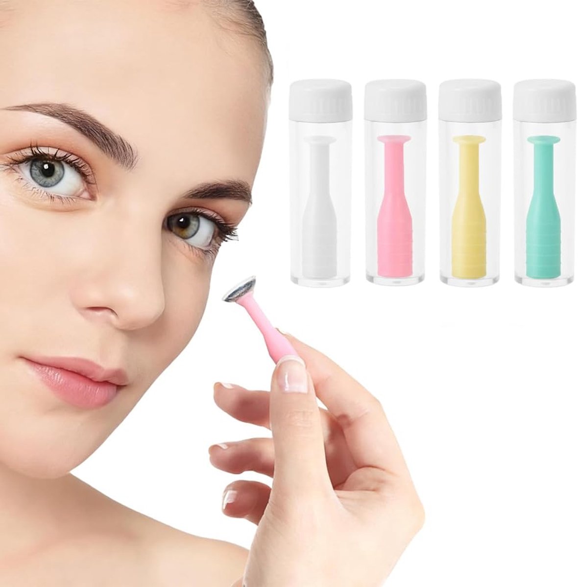 Hulpset contactlenzen - 4-delige set - zachte siliconen zuigstift - ideaal voor dagelijks gebruik - ShopVlot