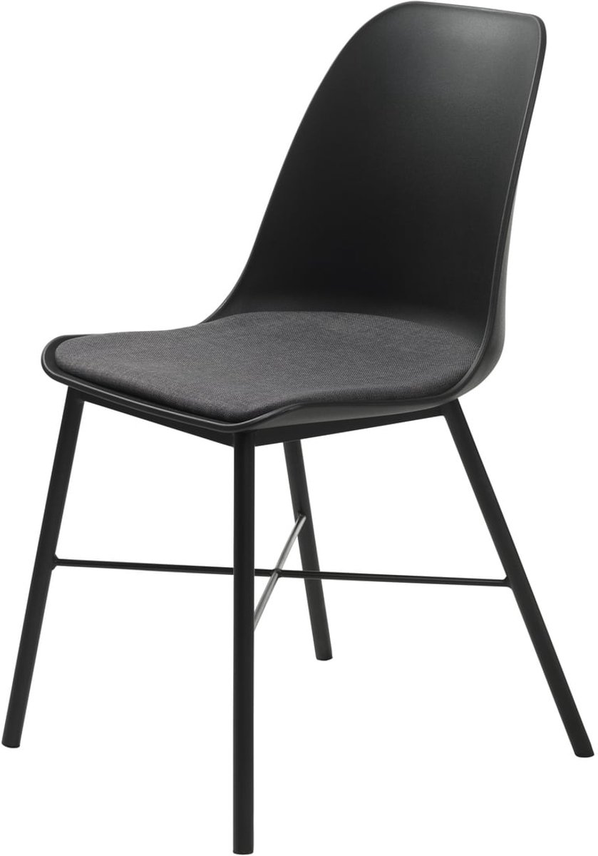 Eetkamerstoel Zonder Armleuning - Zwart Stof - 54x47x83cm - Whistler - Giga Living - Set van 2