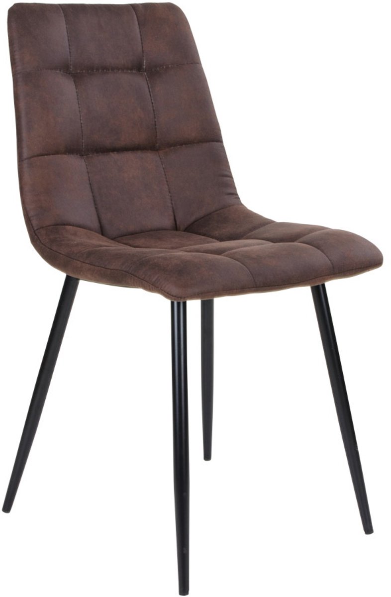 Eetkamerstoel Stof Donkerbruin - Zithoogte 50cm - 55x44x86cm