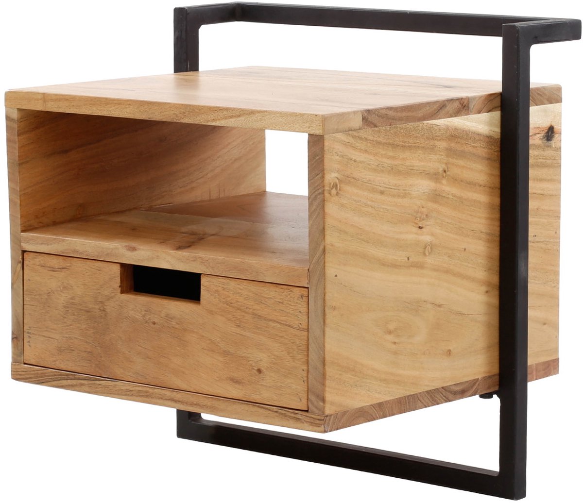 Giga Meubel Nachtkastje Air Solid - Naturel Acaciahout - 44x35x45cm