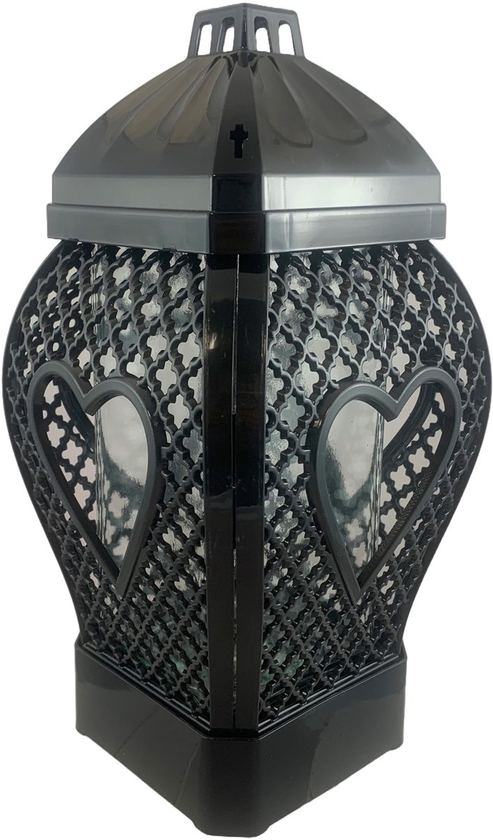 Glamour Hartlantaarn Znicz Ażurowy Czarny 29 cm - Elegante decoratie
