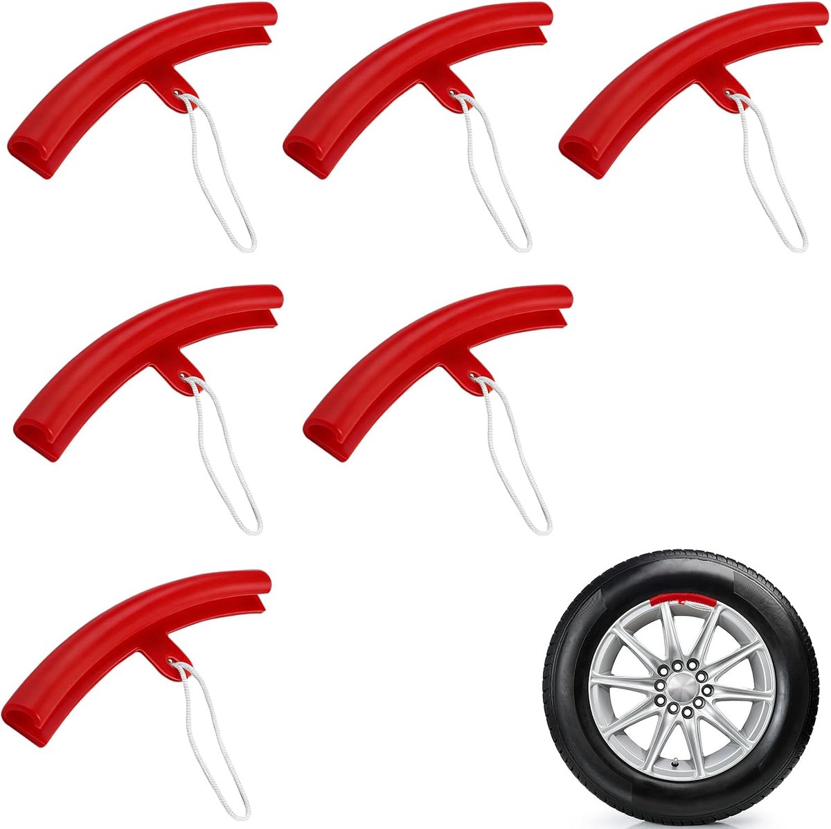 Rim protector set van 6 - hoogwaardige polyurethane - voor fiets, motor en auto - beschermt velgen tijdens montage - ShopVlot