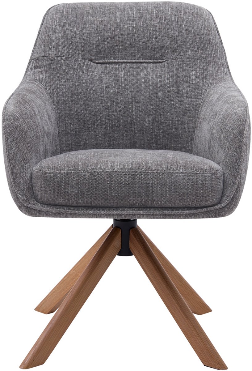 Giga Living Eetkamerstoel Avola - Antraciet Eikenhout - 57x65x86cm - Set van 2