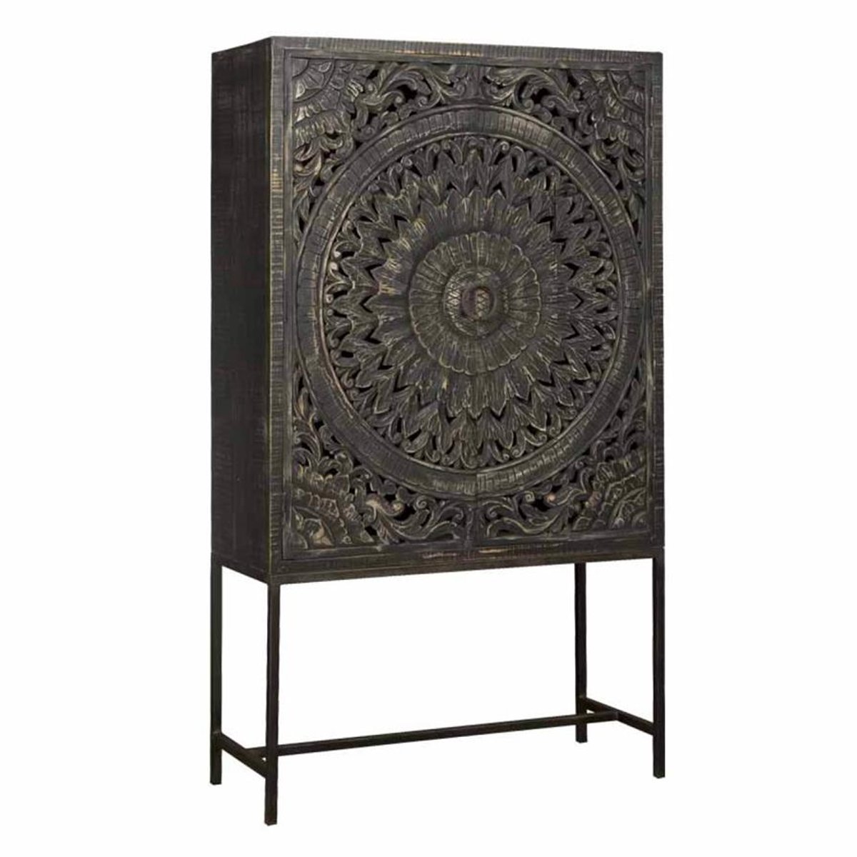 Tower Living Opbergkast Casina - Zwart Hout - 110x45x190cm