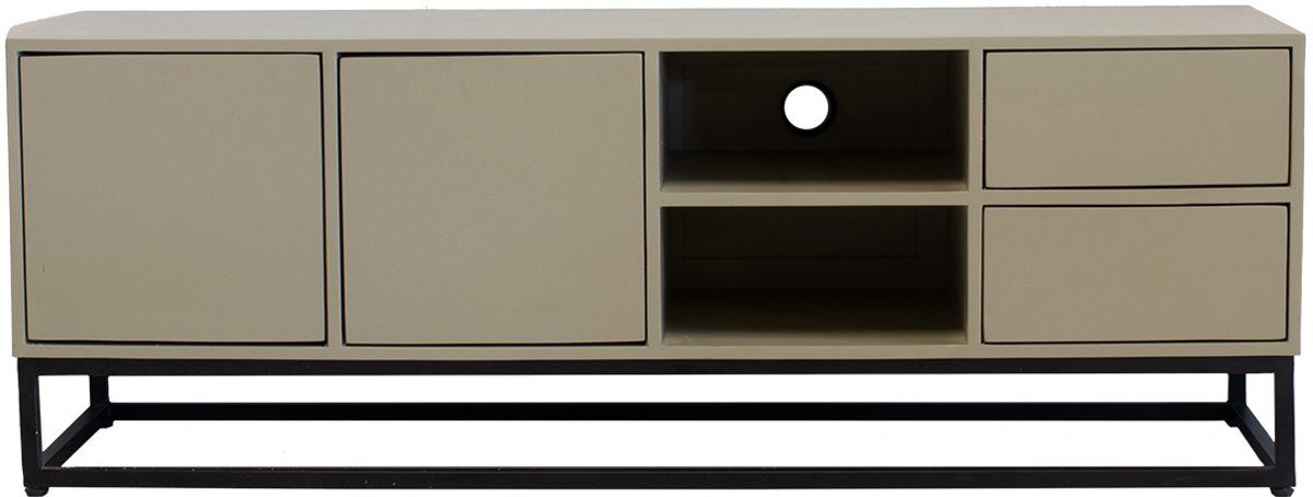 Giga Meubel Tv-meubel Cervi - Mangohout/Metaal - Taupe - 140x42x50cm