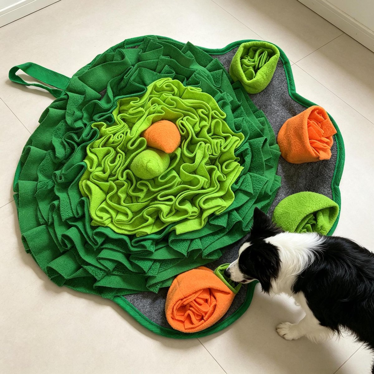 Snuffelmat voor huisdieren, speelmat voor huisdieren, slowfoodmat voor huisdieren, speelgoed voor huisdieren, training voor huisdieren, honden en katten, kleur，Model X 46*46cm