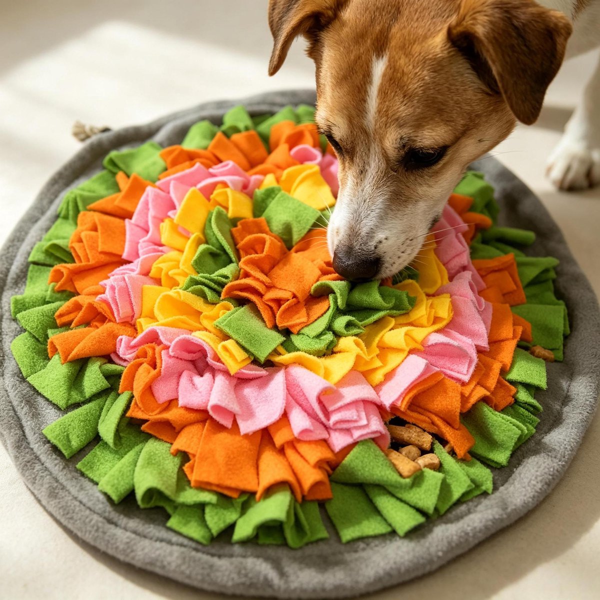 Snuffelmat voor huisdieren, speelmat voor huisdieren, slowfoodmat voor huisdieren, speelgoed voor huisdieren, training voor huisdieren, honden en katten, kleur，1-2 artikelen 45 * 45CM