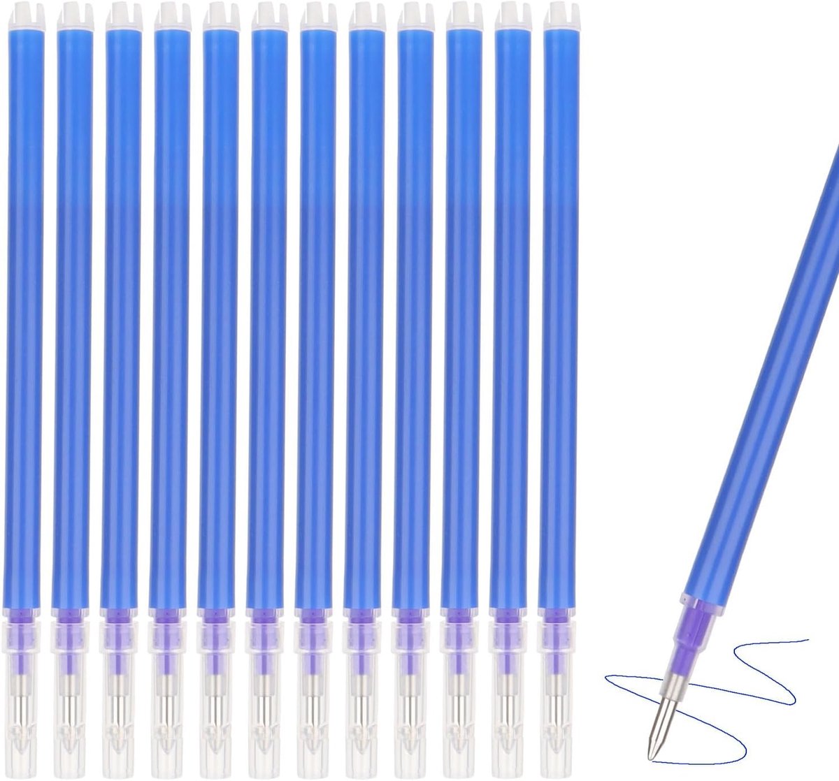 Pack of 12 blue erasable gel pens, 0.7mm - ShopVlot