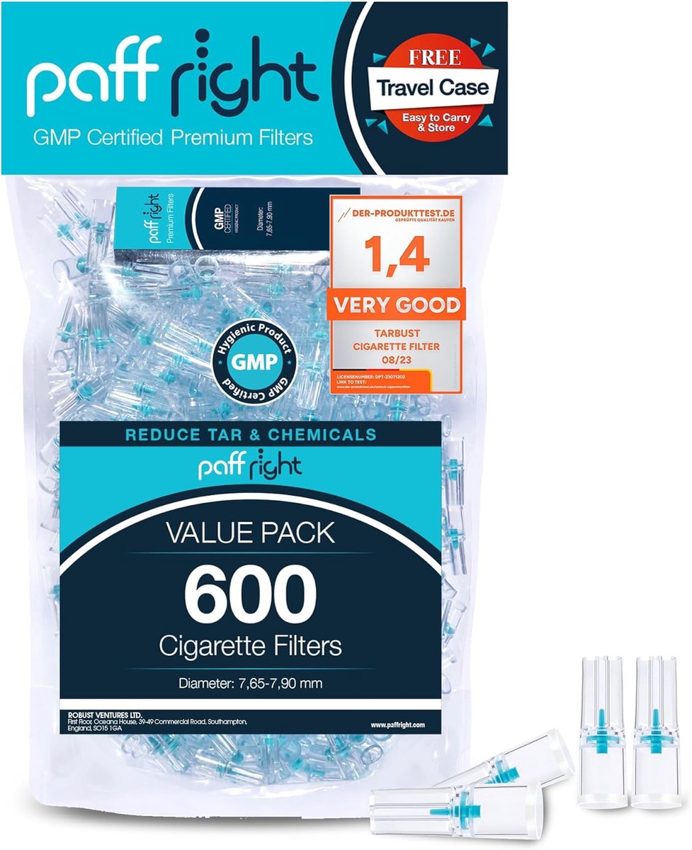 Paffright 600 Cigarette Filter, Filter Cigarettes, Anti Tar Filter, Plastic Cigarette Filter 8mm, Cigarettes Sip Type - ShopVlot