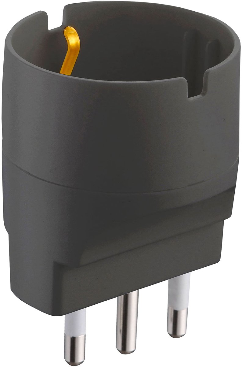 Schuko adapterplug 16A 230V - matte zwarte uitvoering