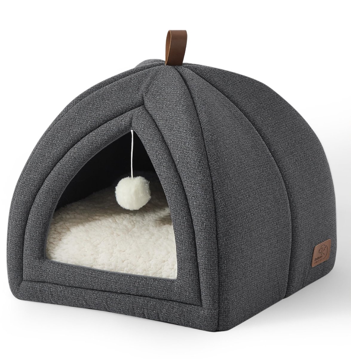 Famanu – Kattenhol iglo kattenmand met uitneembaar en wasbaar kussen, 40x40 cm