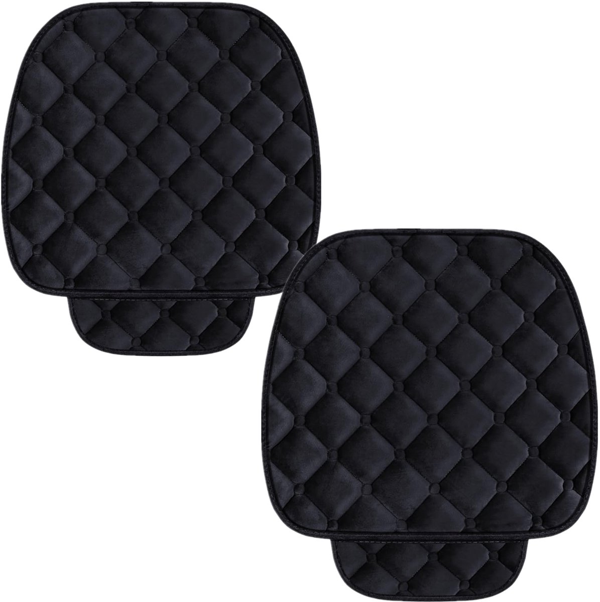 Famanu Universele autostoelbekleding, pluche zitkussen, set van 2 voorstoelhoezen in zwart