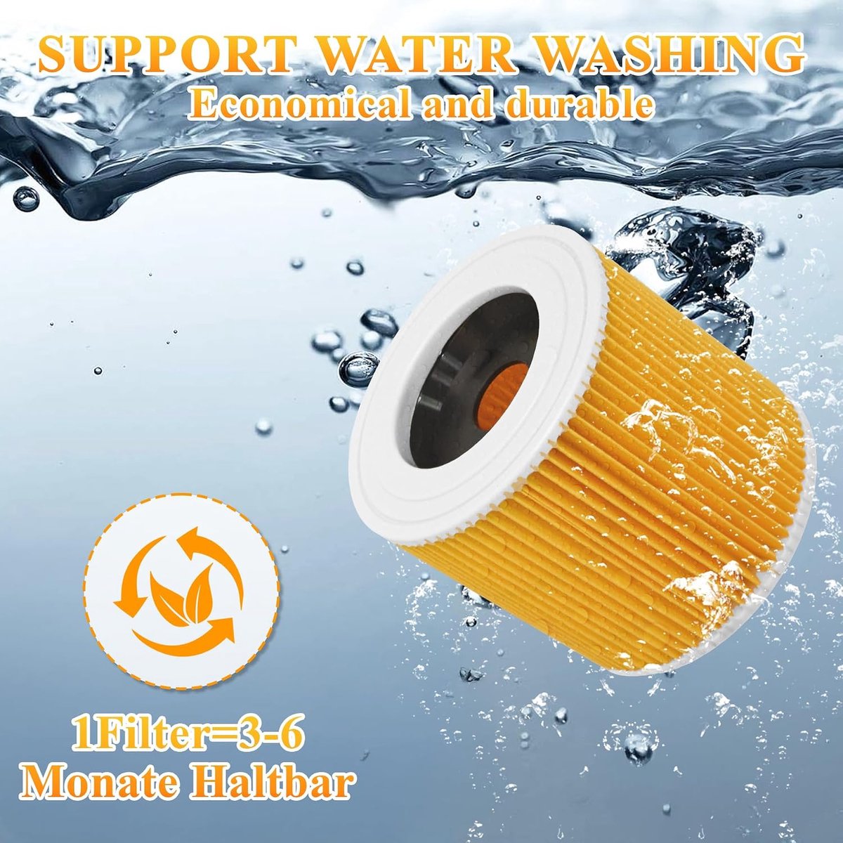 4 stuks vervangingsfilter voor Kärcher WD3 Filter Kärcher Filter WD3 WD2 WD1 MV3 MV2 A K KNT NT SE VC, voor - ShopVlot
