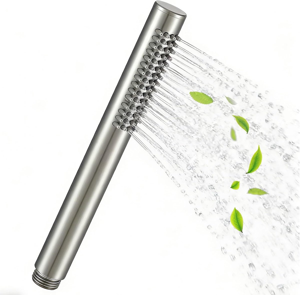 Round Hand Shower 304 Stainless Steel, Water Saving Shower Head with 48 Limescale Resistant Silicone Jet Pipes, High - ShopVlot