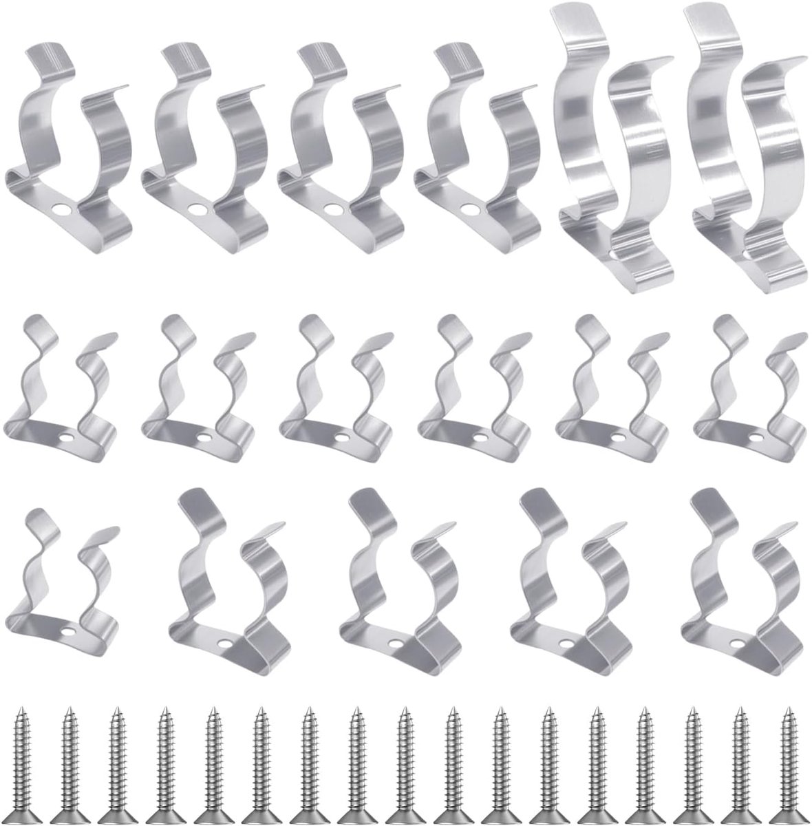 17 Pieces Stainless Steel Spring Clips, Home Accessories, Wall Mounted Brackets, Item Fixing Tools. - ShopVlot