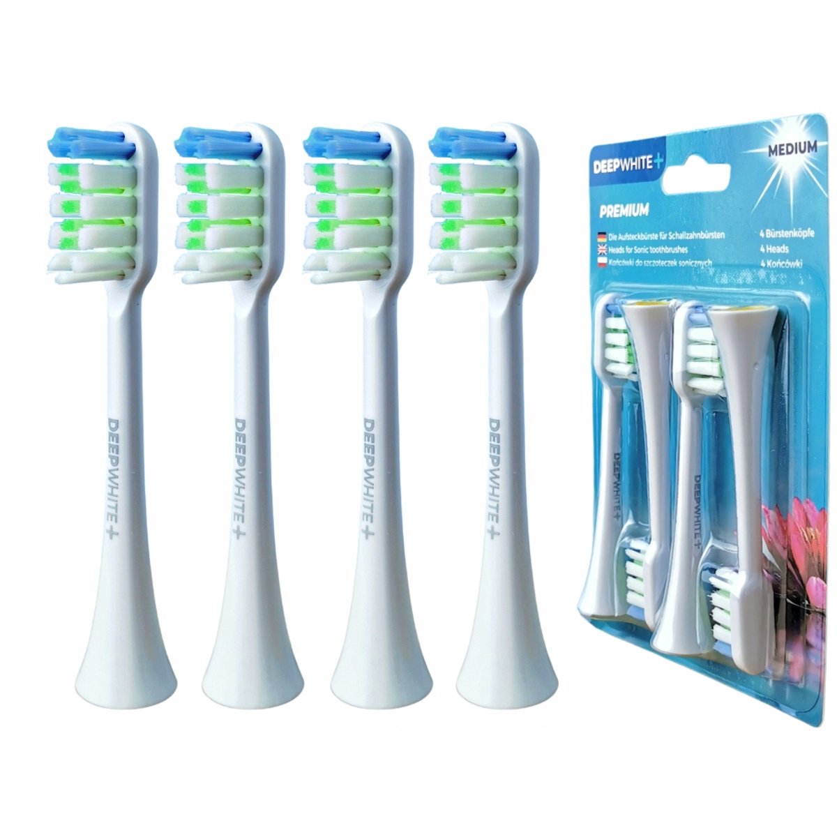 4x Smilesonic PerfectClean Opzetborstels - Wit, Vervangend