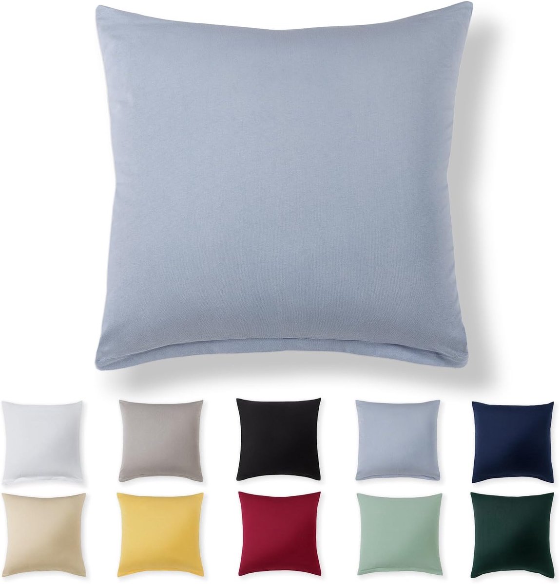 Alreya Kussensloop 40 x 40 cm - Lichtblauw - 100% Jersey katoen - ShopVlot
