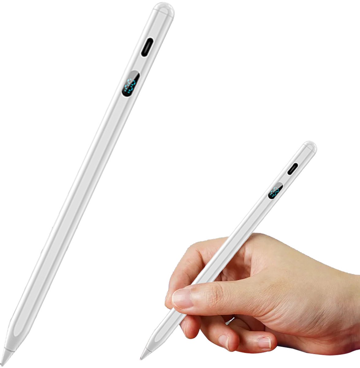 MODFU Stylus Pen Touch Pen voor iPad – Palm Rejection & Kantelherkenning – Magnetisch Adsorberend, 10u Batterij – Ideaal voor Notities, Tekenen & Studie – Wit