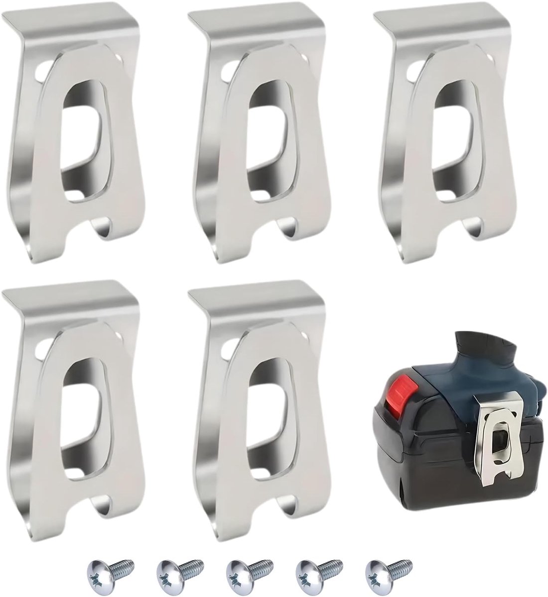 5 riemclips van roestvrij staal, riemclip met schroeven - ShopVlot