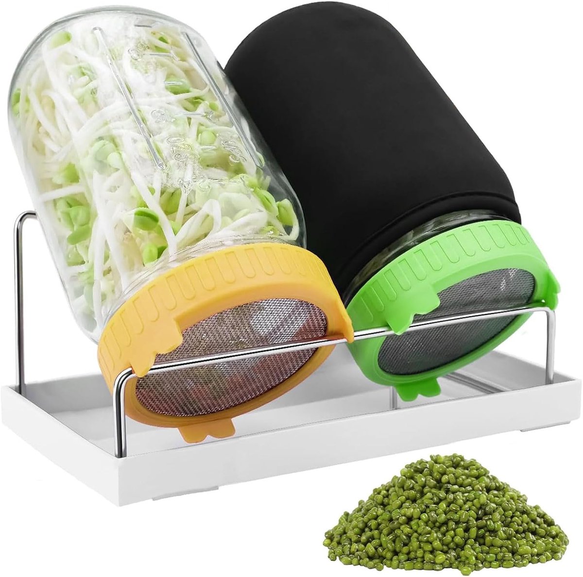 kiempot, kiemset (set van 2) – Inclusief kiempotten, deksels van roestvrij staal (type 304), standaard en lekbak; - ShopVlot