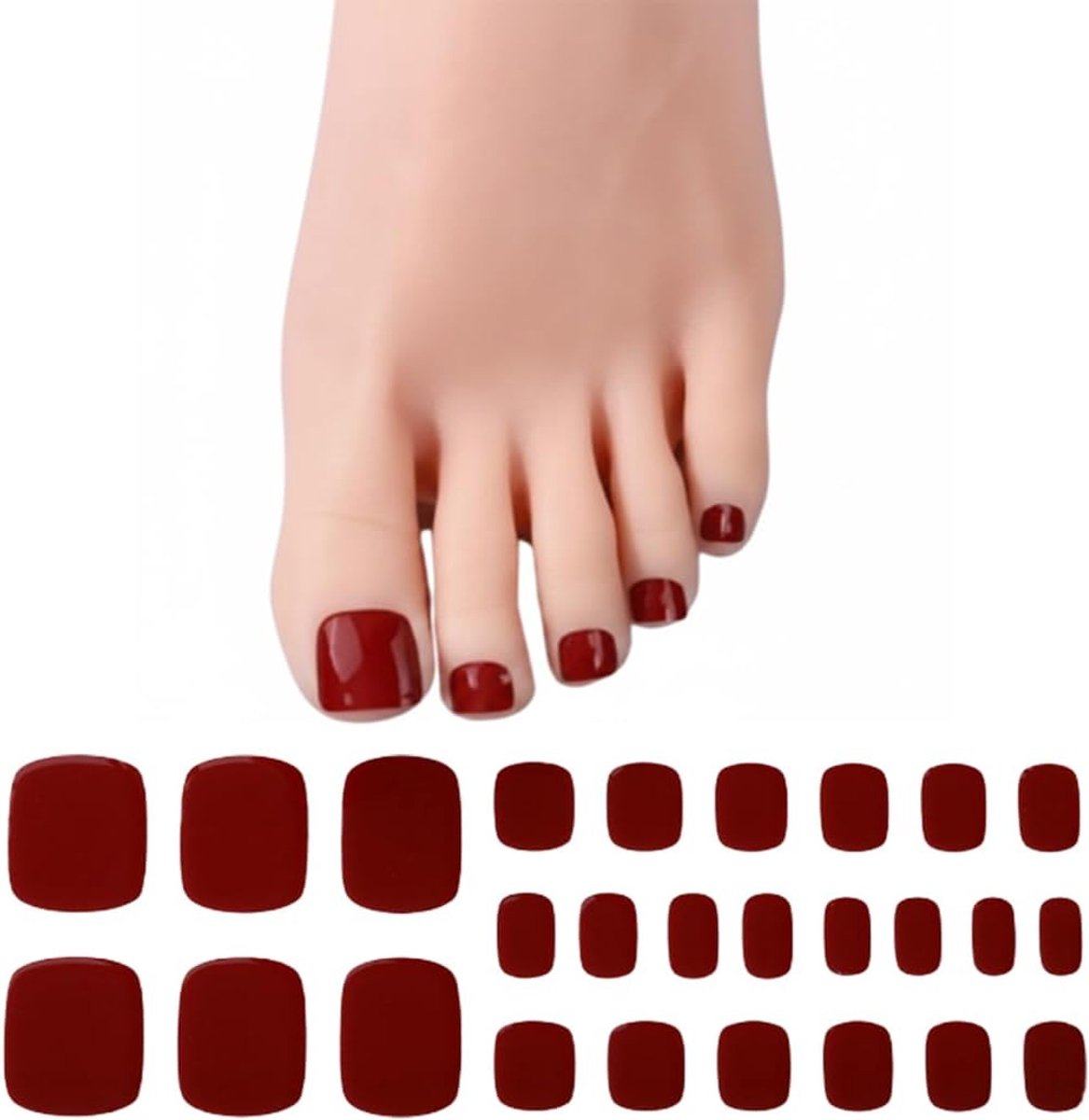 UV-gelnagelfolieset teennagels - zelfklevend - studiokwaliteit - langdurige pedicure thuis - ShopVlot
