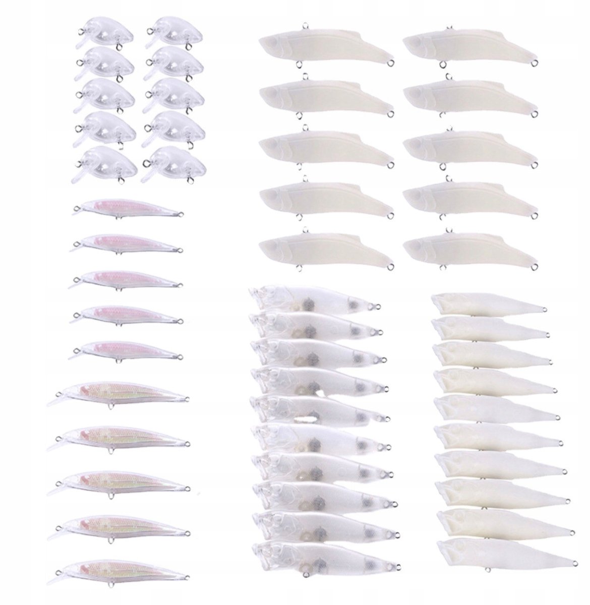 50x Merkloze Wobler Body voor Vissen - Zelf te Schilderen