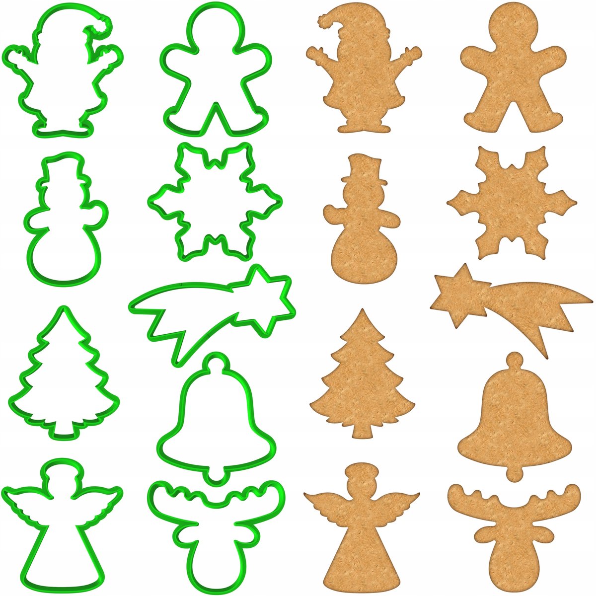 9x Kerstkoekjes Vormpjes XXL Set - Bakkerij & Keuken