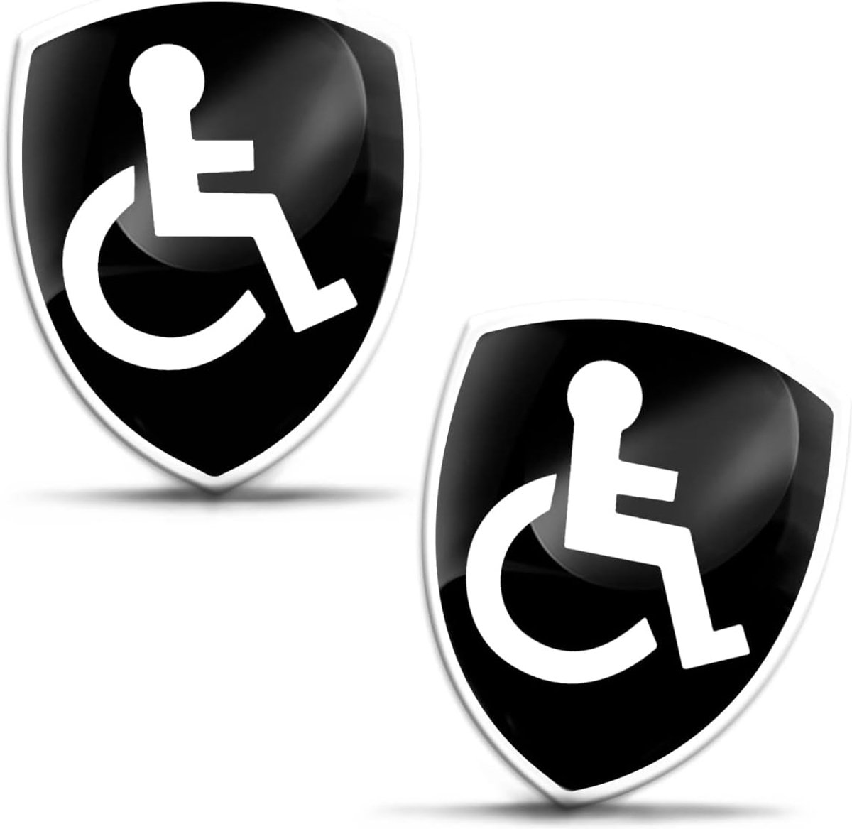 Skino Eu KS 121 Self Adhesive 3D Gel Silicone Disabled Symbols Logo Wheelchair Wheelchair Driver Peel Stickers Car - ShopVlot