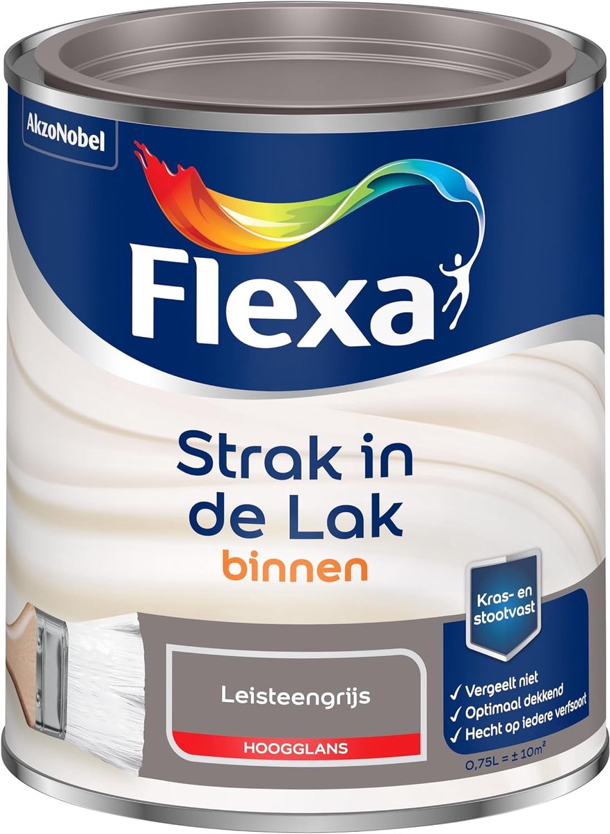 Lakken hoogglans 0.75 liter - leisteengrijs - kras- en stootvast - optimale dekking - ShopVlot