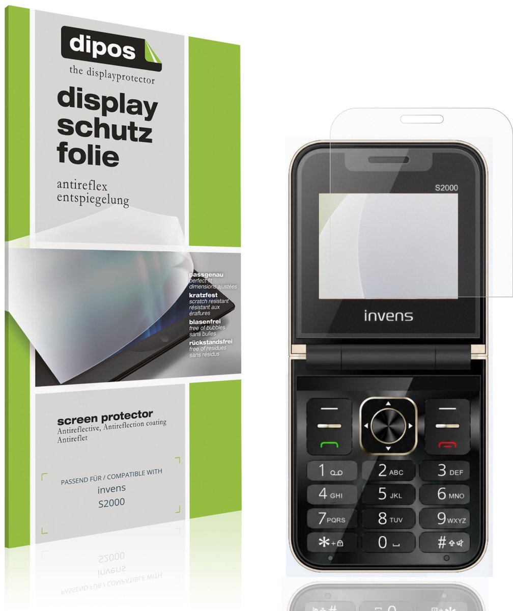 dipos – 4x Matte Beschermfolie geschikt voor invens S2000 | Krasbestendige & antireflecterende Screenprotector Ultra-Thin