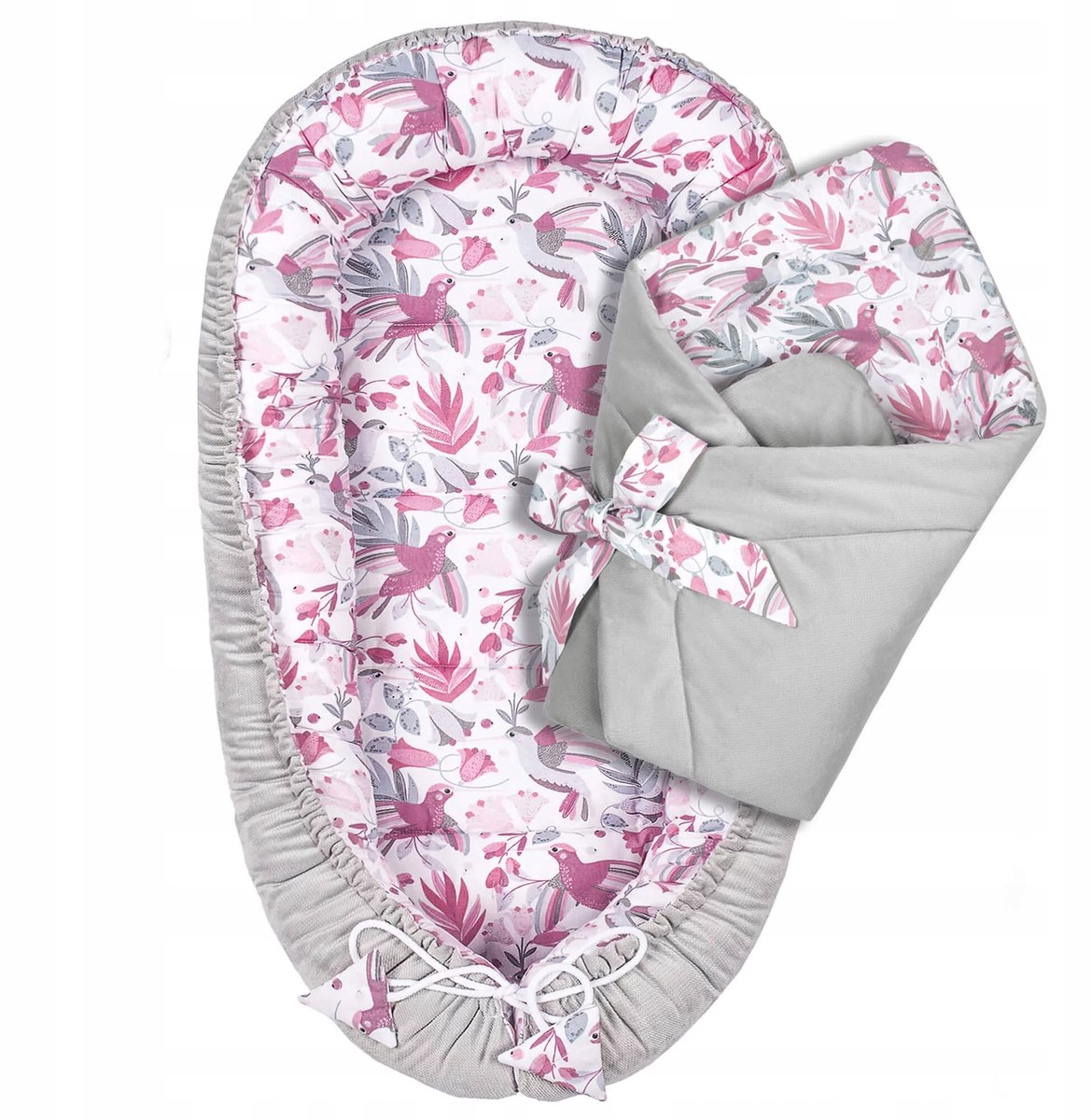 Baby Nest met Luiertas - Katoen/Velvet, Merkloos
