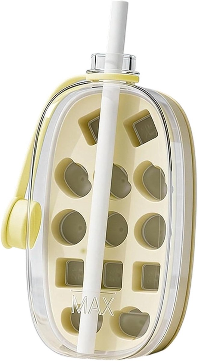 IJsmaker Fles - IJsblokjeshouder Dispenser - Dranken Koelen - 2-in-1 Ontwerp - 22 x 10.7 x 9.5 cm - Wit