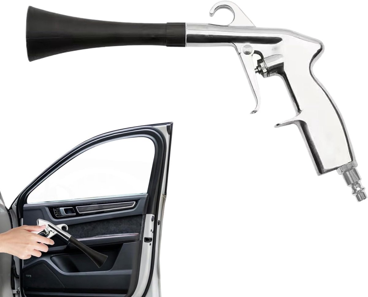 Luchtblazer Auto - Reinigingsblazer Interieur - Auto Onderhoud - Contactloos Reinigen - 32 x 15 x 7 cm - Wit