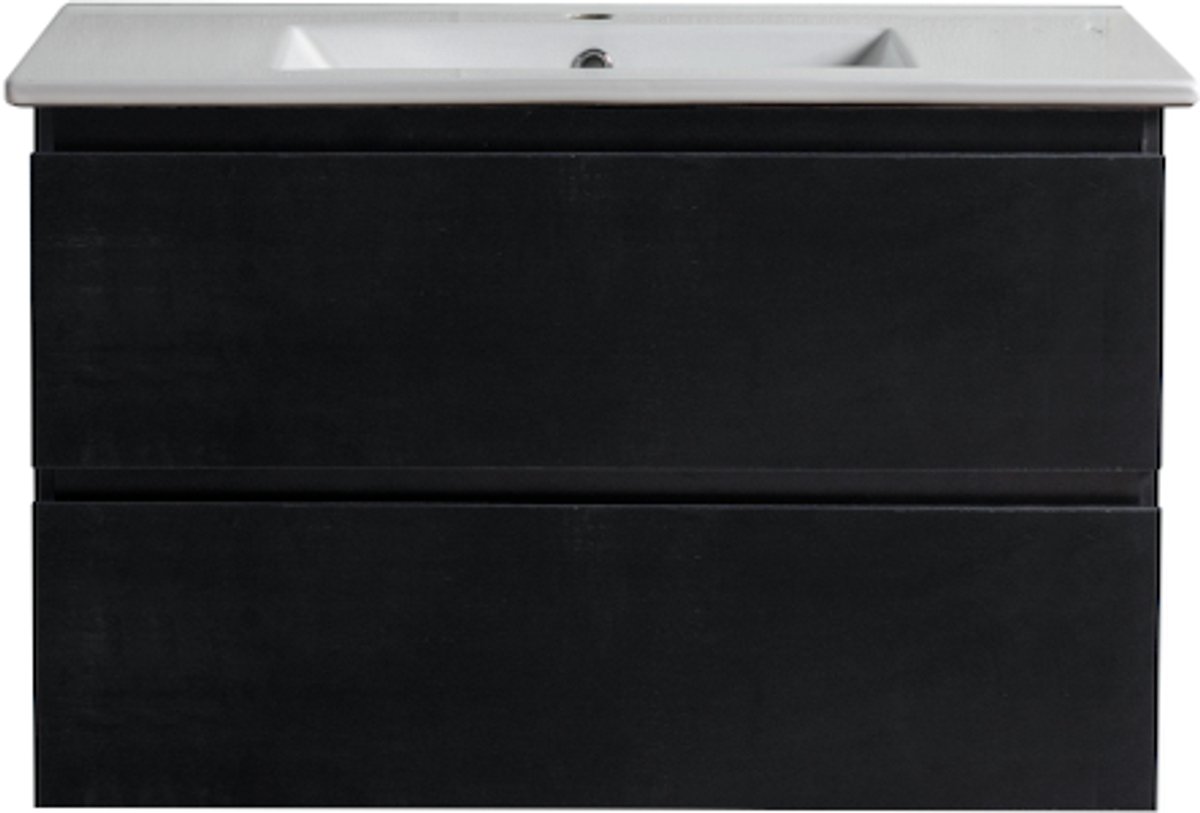LINEA UNO - Kode 80 - Mat zwart - Badmeubel - - 301563