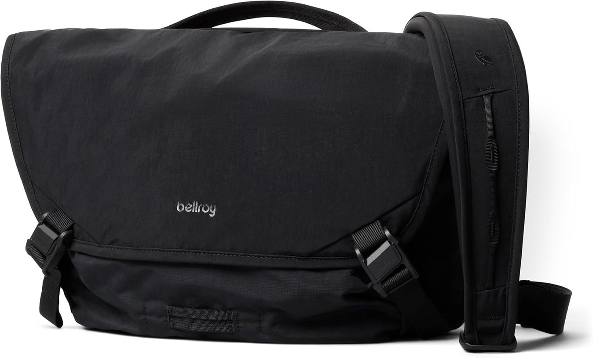 Messenger Tas - Schoudertas Laptop - Fietsen en Reizen - Waterafstotend Robuust - 32x45x16 cm - Zwart